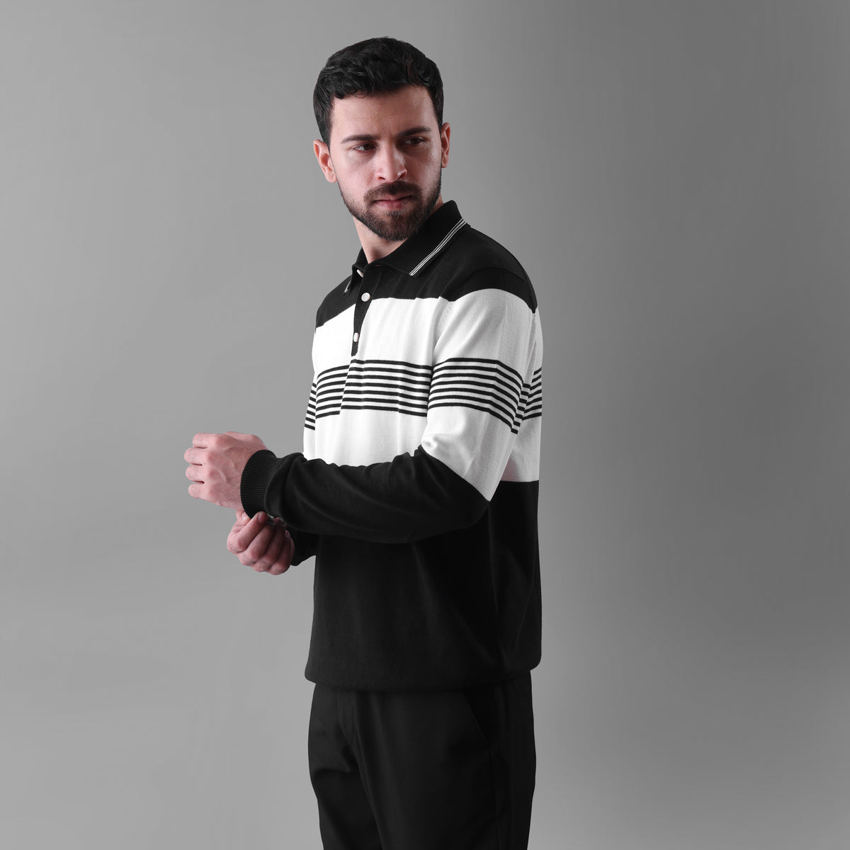 REGATTA LONG-SLEEVE POLO LONG-SLEEVE FLAT-KNIT SHIRT