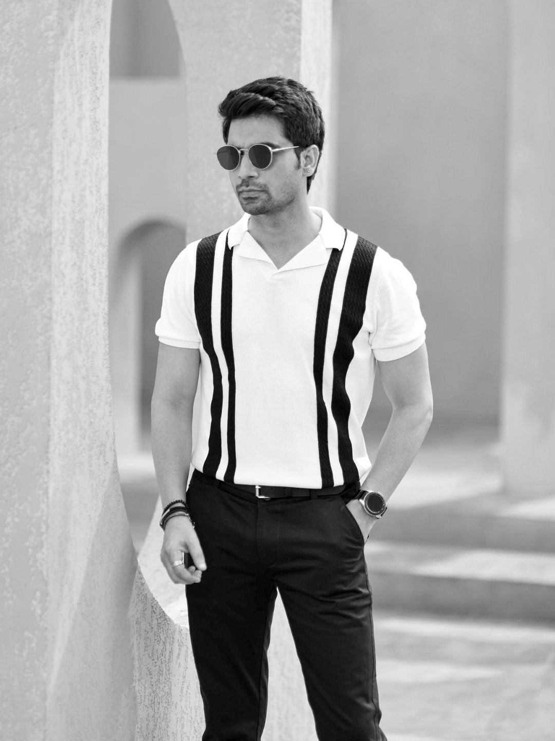 RETRO STRIPED GOLF SHIRT