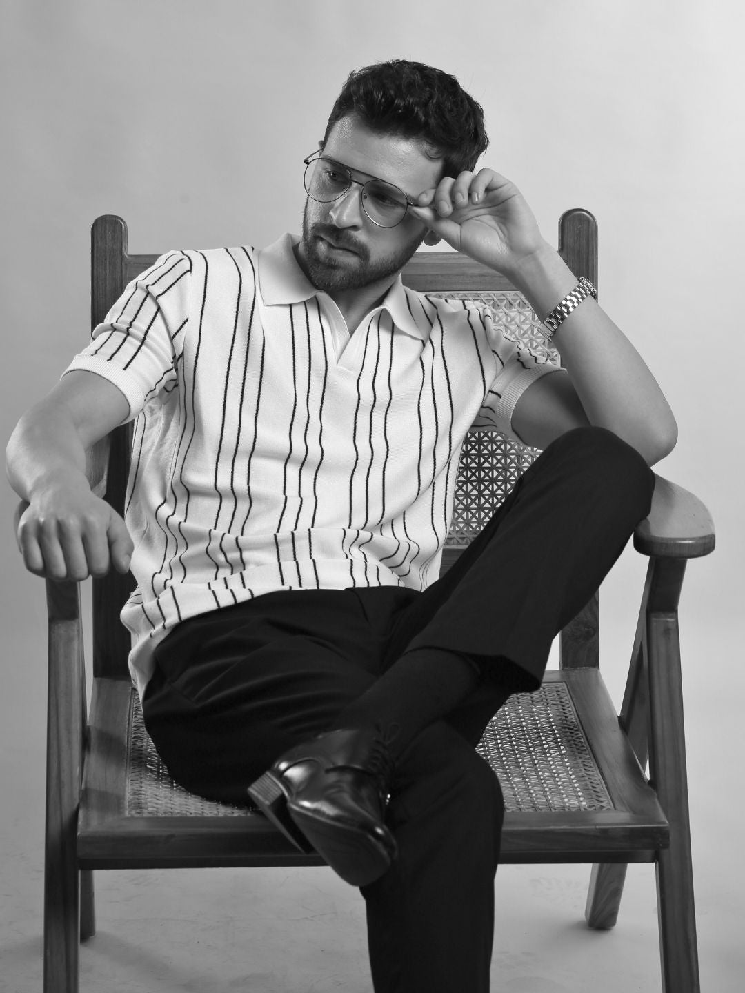 VERTICAL STRIPED GOLF SHIRT