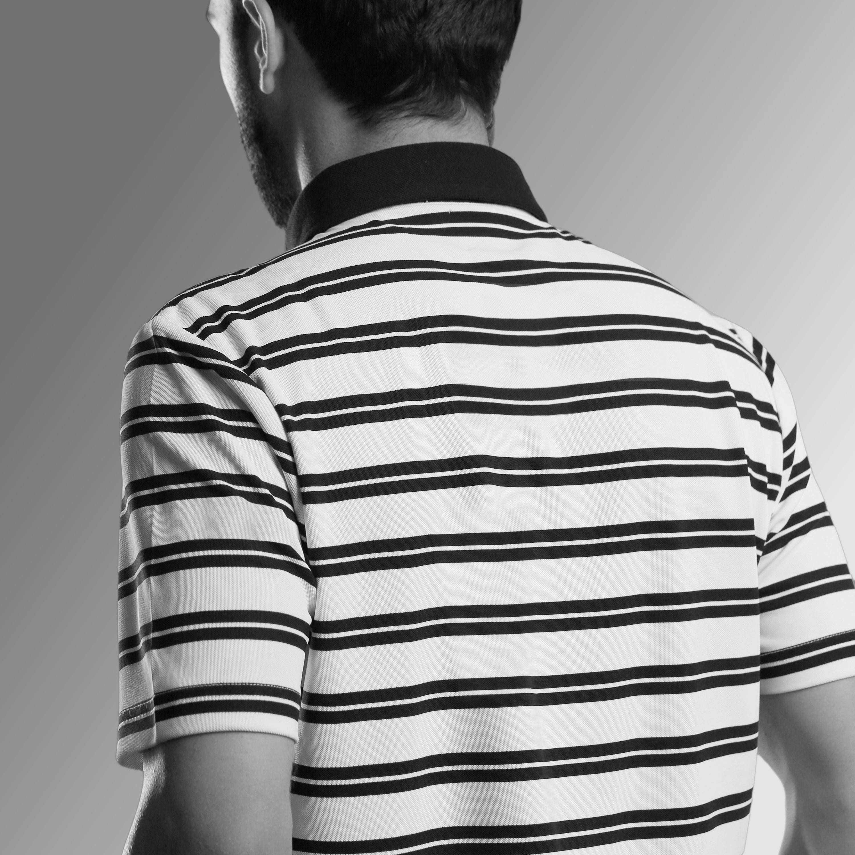 STRIPED PINNACLE POLO WITH CONTRAST COLLAR