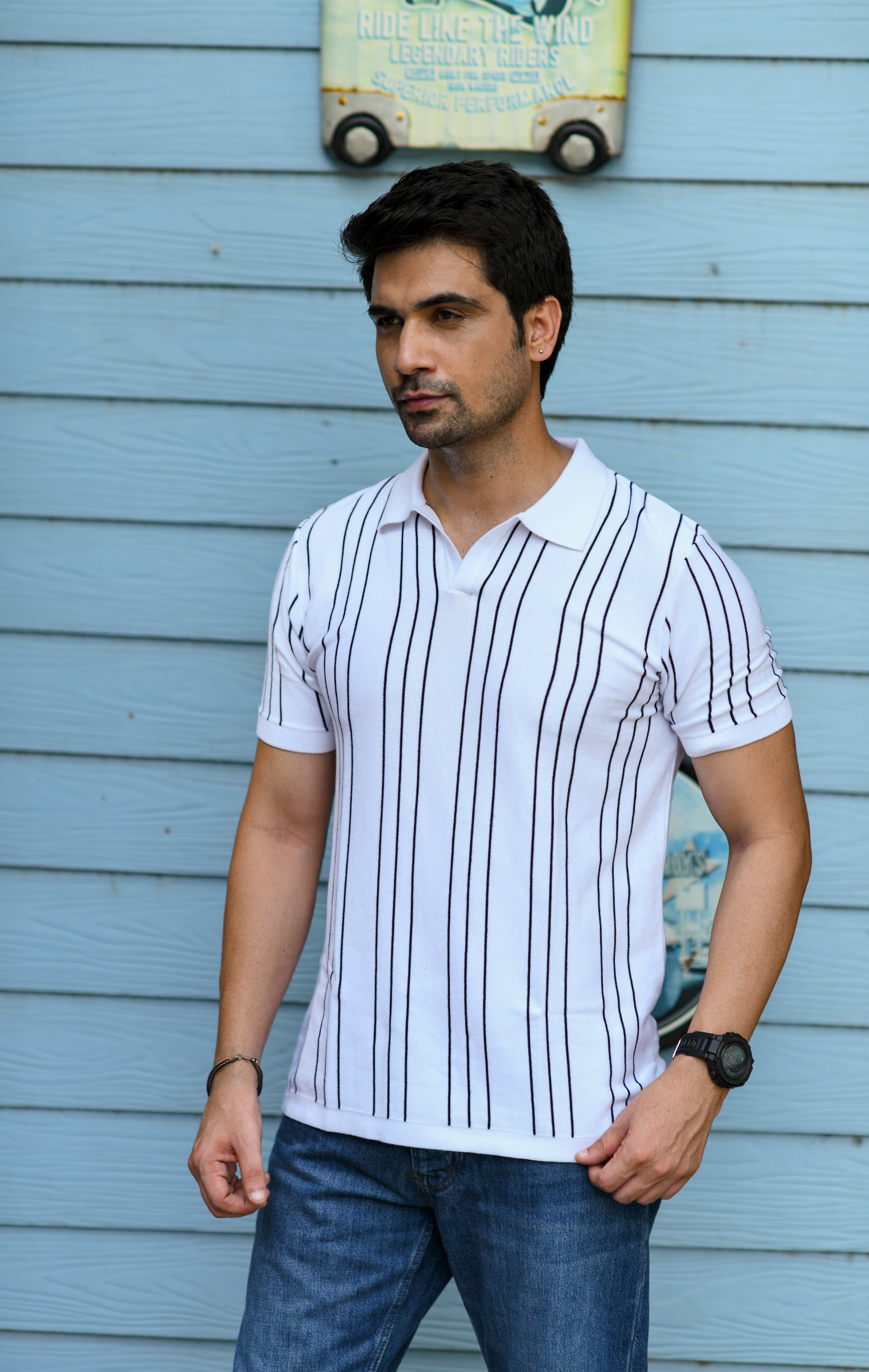 VERTICAL STRIPED PINNACLE POLO (Copy)