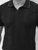 BLACK TEXTURED GOLF SHIRT