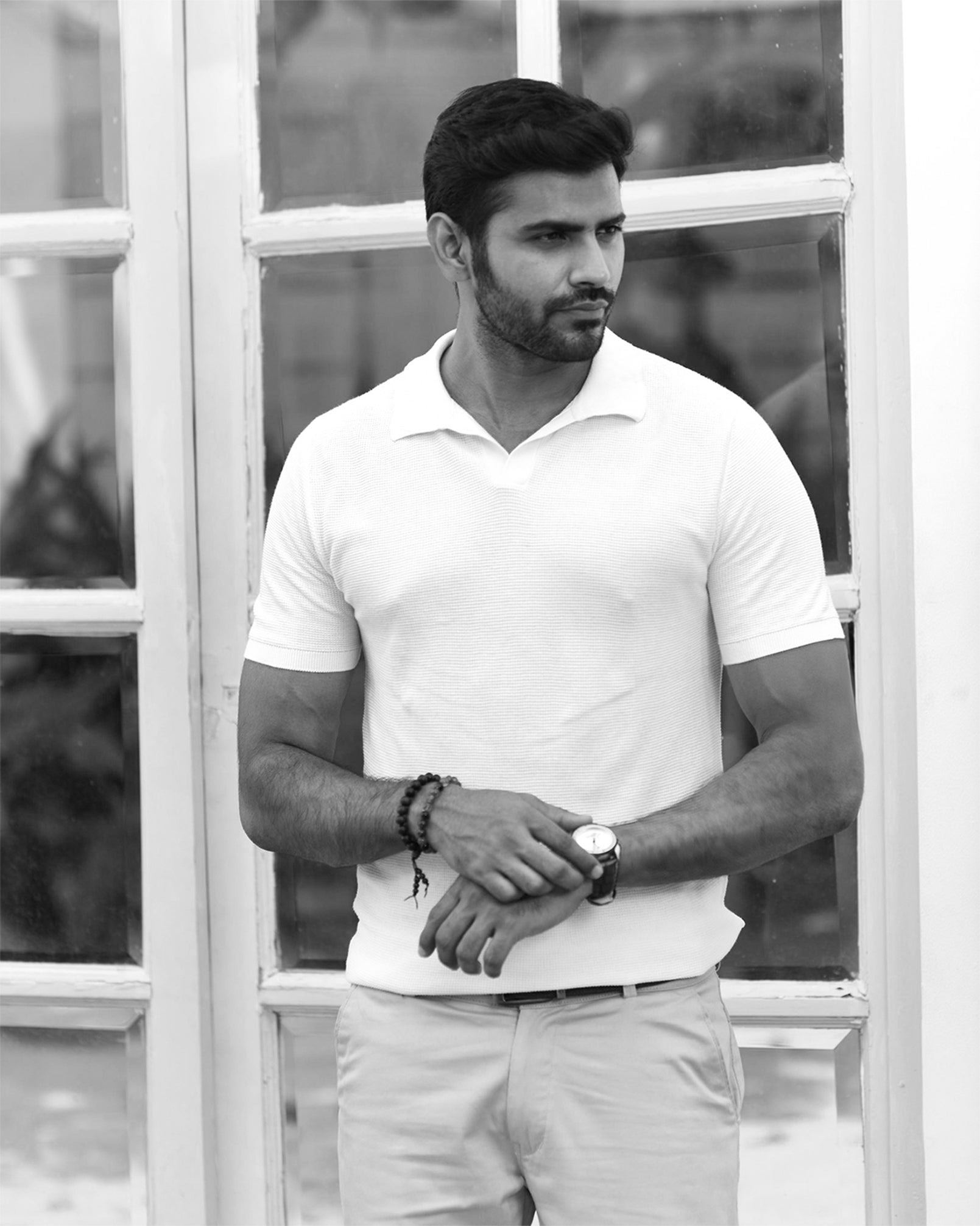 MINIMALIST, TEXTURED GOLF SHIRT