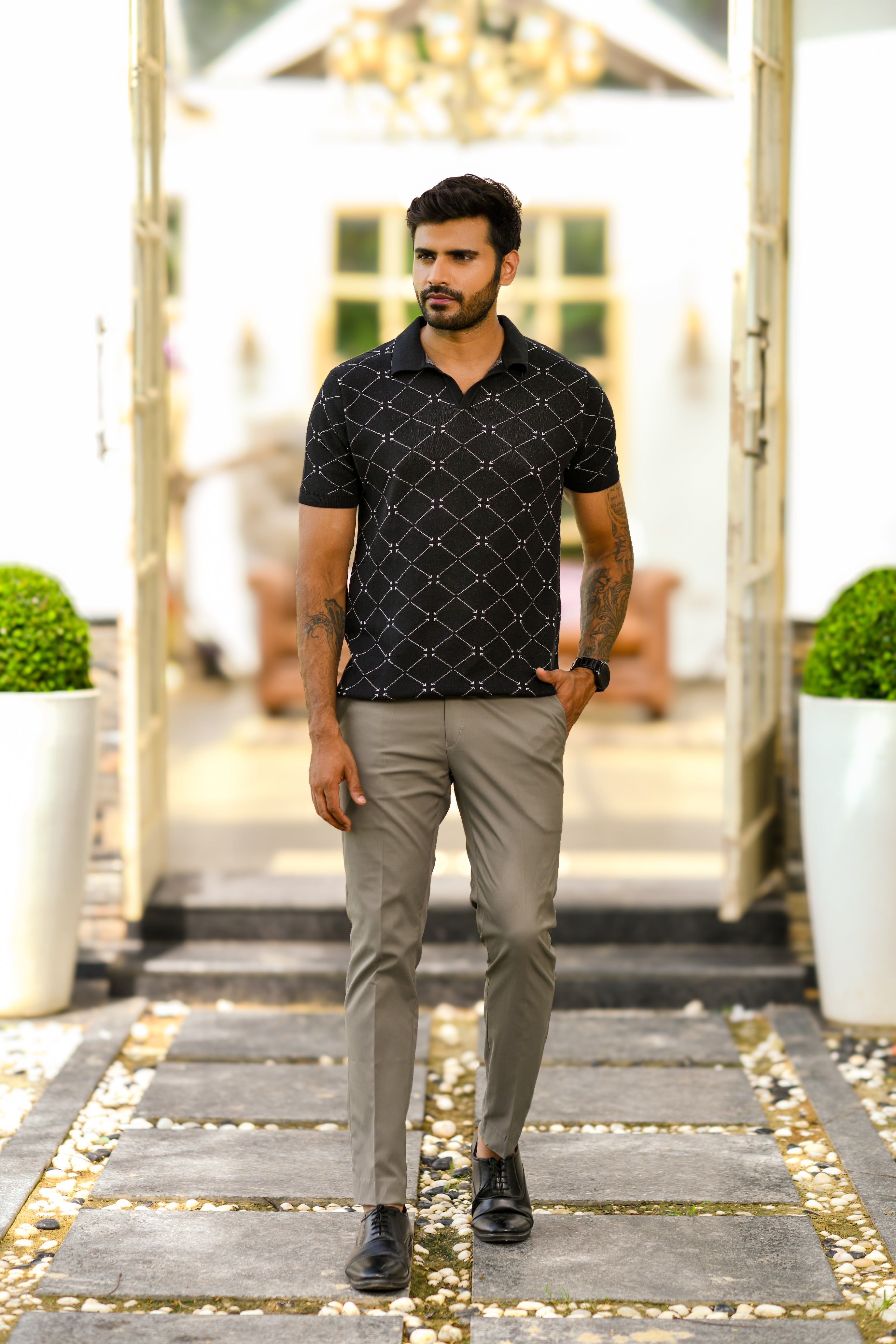 GEOMETRIC PATTERNED PINNACLE POLO (Copy)