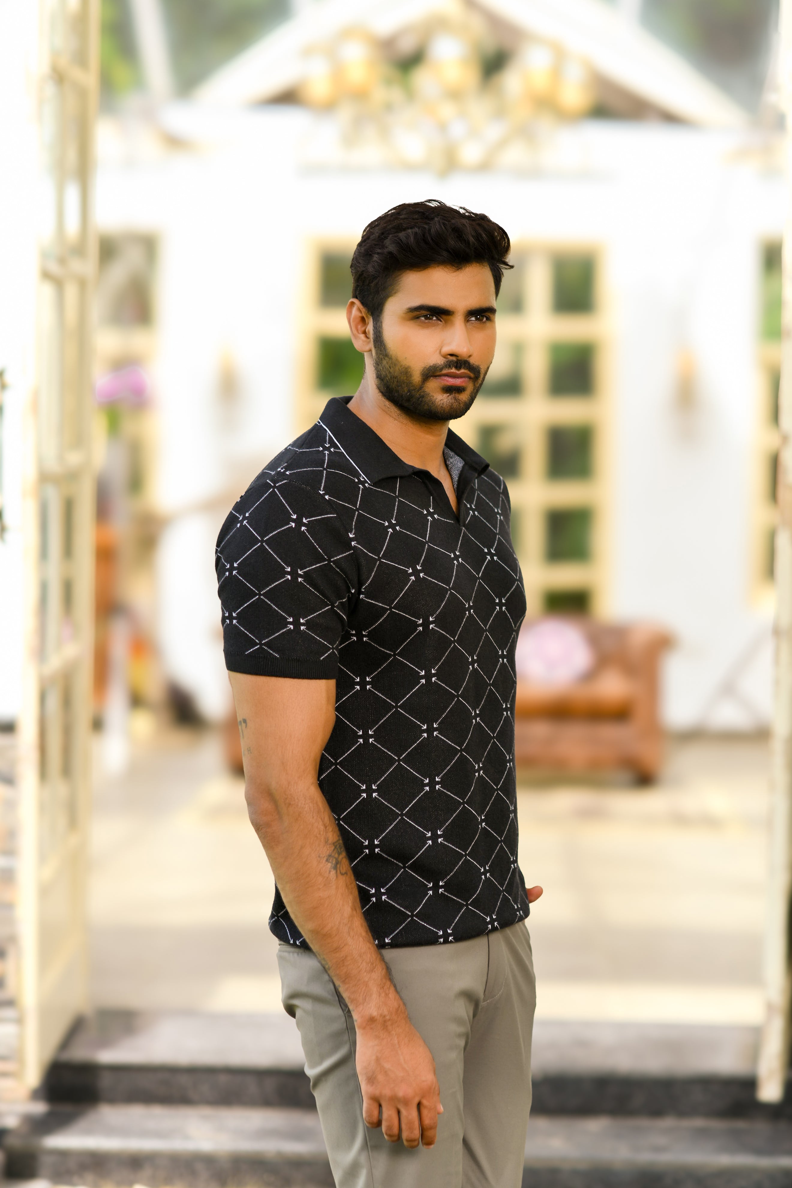 GEOMETRIC PATTERNED PINNACLE POLO (Copy)