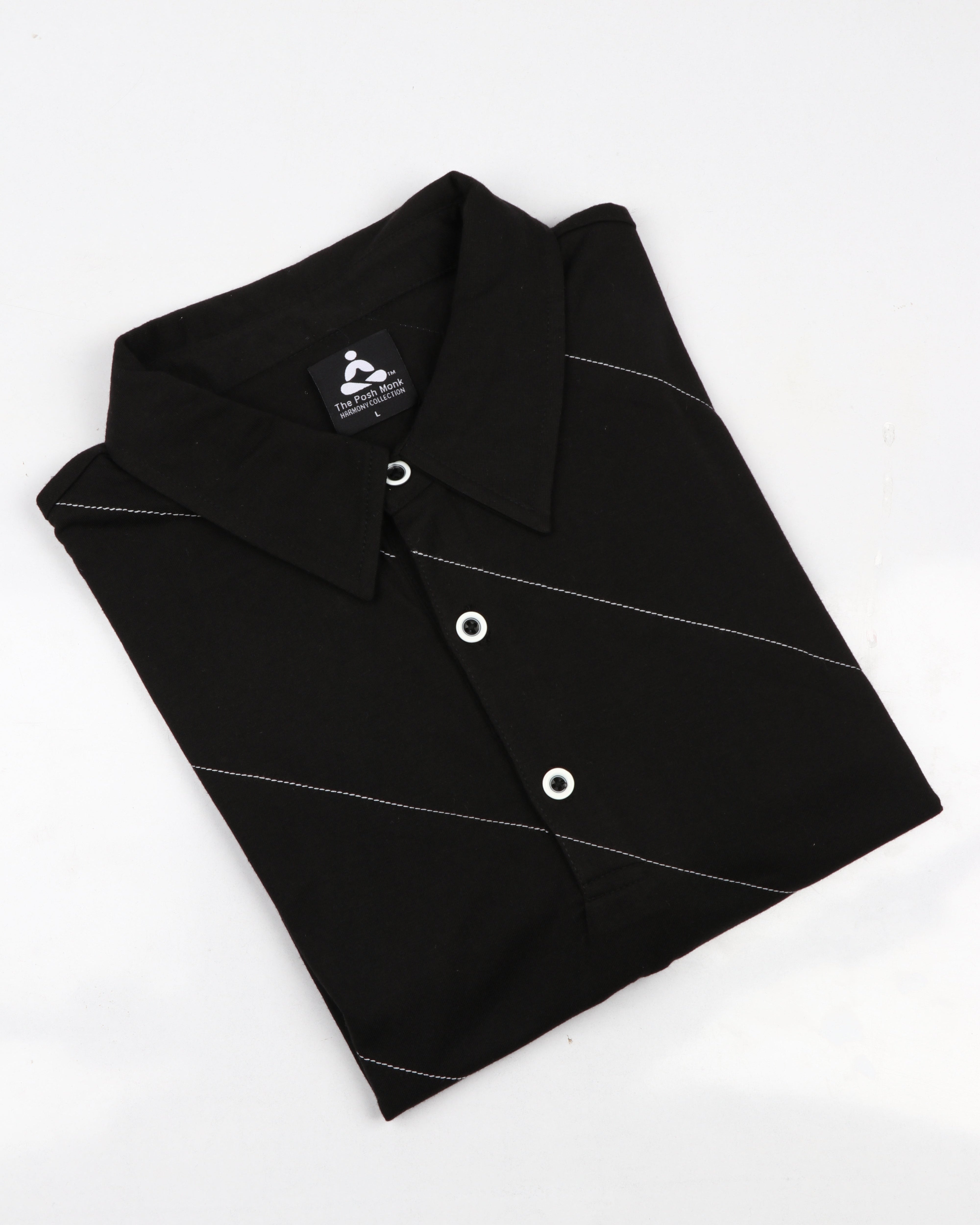 MINIMALIST GOLF SHIRT WITH SUBTLE STITCHED LINES