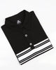 CLASSIC BLACK GOLF SHIRT WITH STRIPES