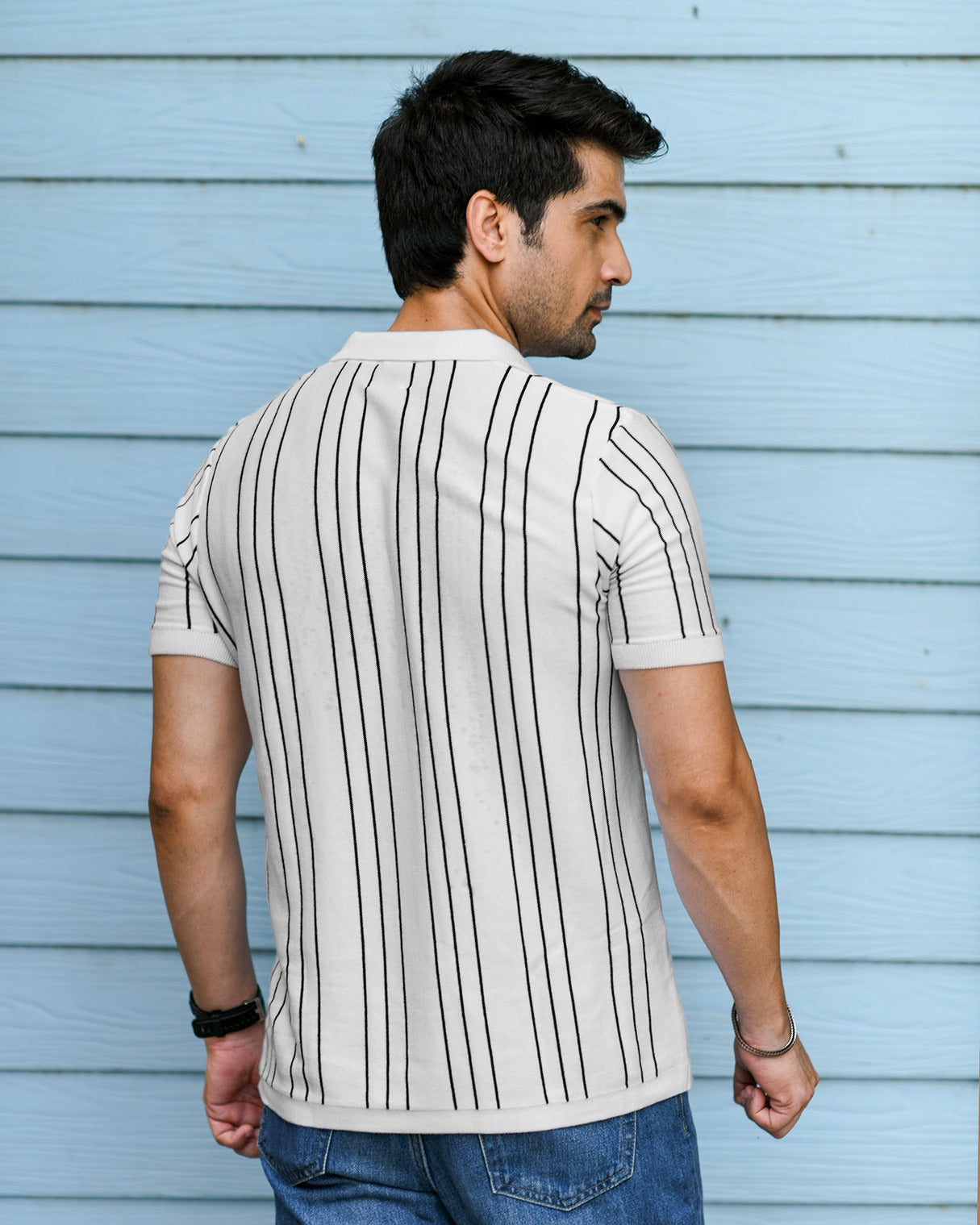 VERTICAL STRIPED PINNACLE POLO