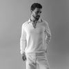 NOIR LONG-SLEEVE POLO LONG-SLEEVE FLAT-KNIT SHIRT