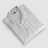 THE TEXTURED HALF-SLEEVE FLAT-KNIT WHITE SHIRT