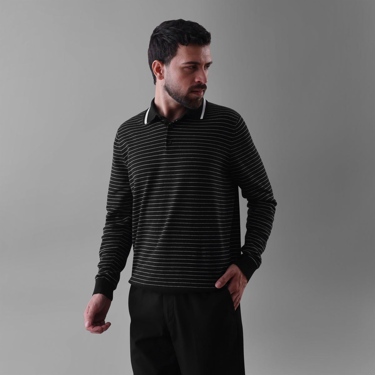 CADENCE – EFFORTLESS RHYTHM LONG-SLEEVE FLAT-KNIT SHIRT