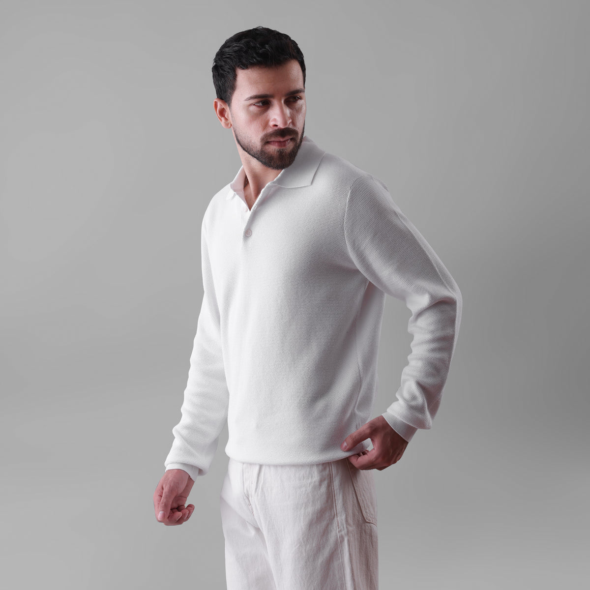 SEREIN LONG-SLEEVE POLO