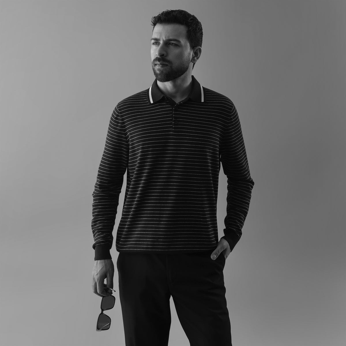 CADENCE – EFFORTLESS RHYTHM LONG-SLEEVE FLAT-KNIT SHIRT