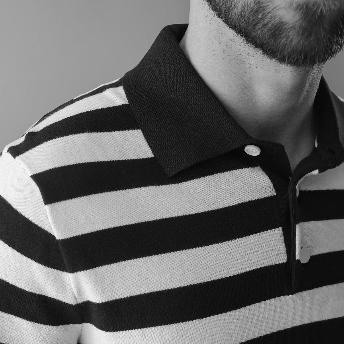 GRID LONG-SLEEVE POLO