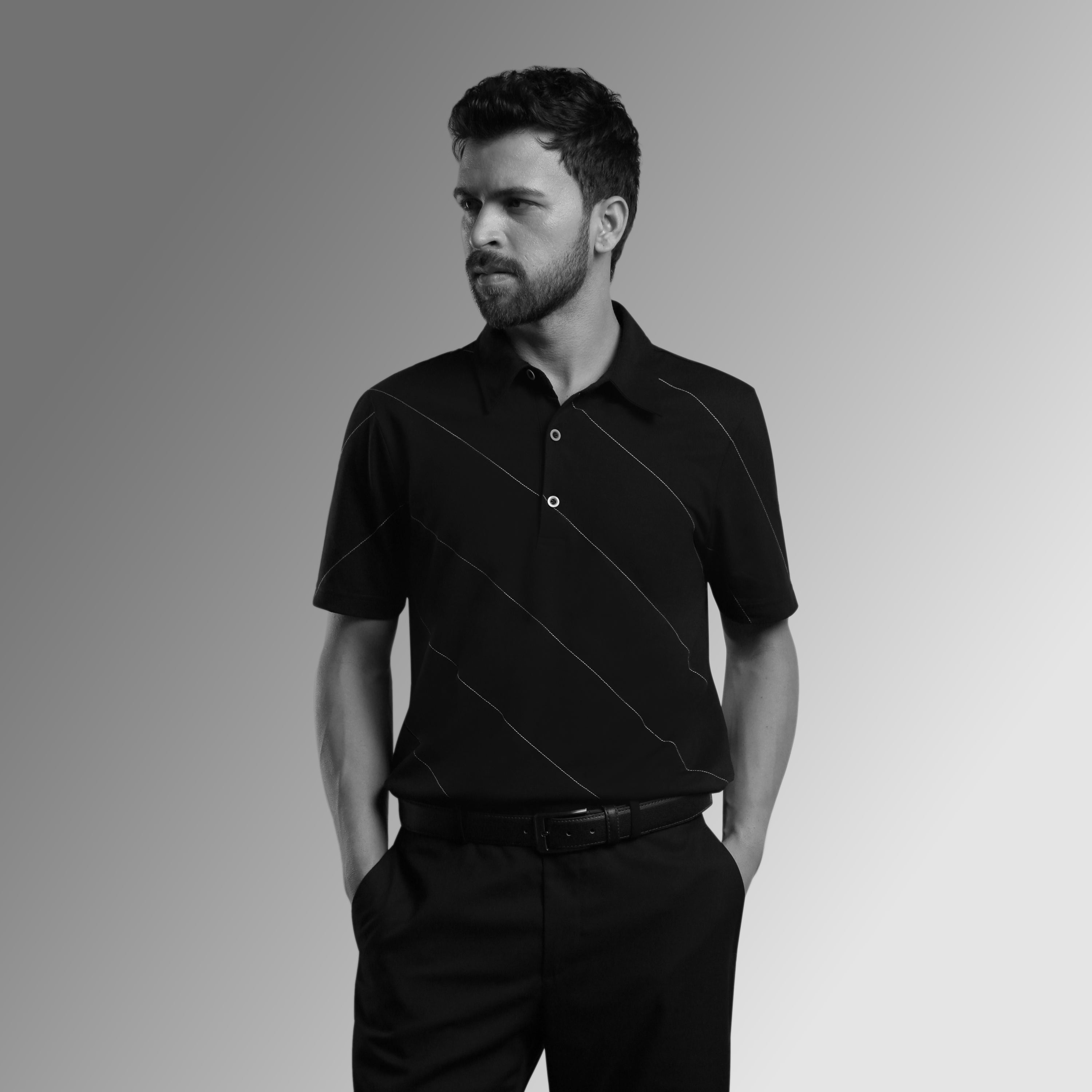 MINIMALIST PINNACLE POLO WITH SUBTLE STITCHED LINES