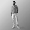 THE MOSAIC HALF-SLEEVE FLAT-KNIT WHITE SHIRT