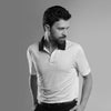 BLACK COLLAR TEXTURED PERFORMANCE POLO T-SHIRT