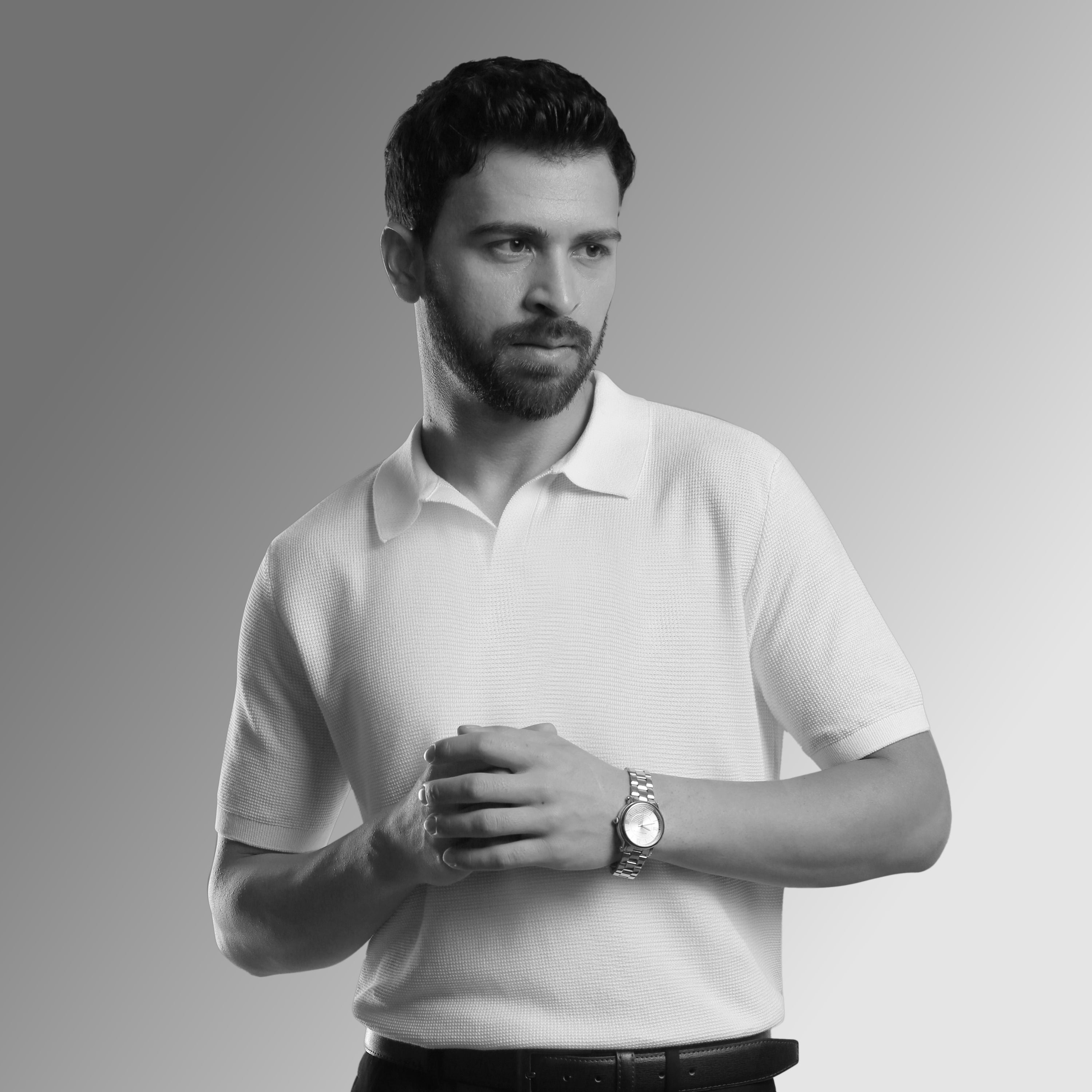MINIMALIST, TEXTURED GOLF SHIRT