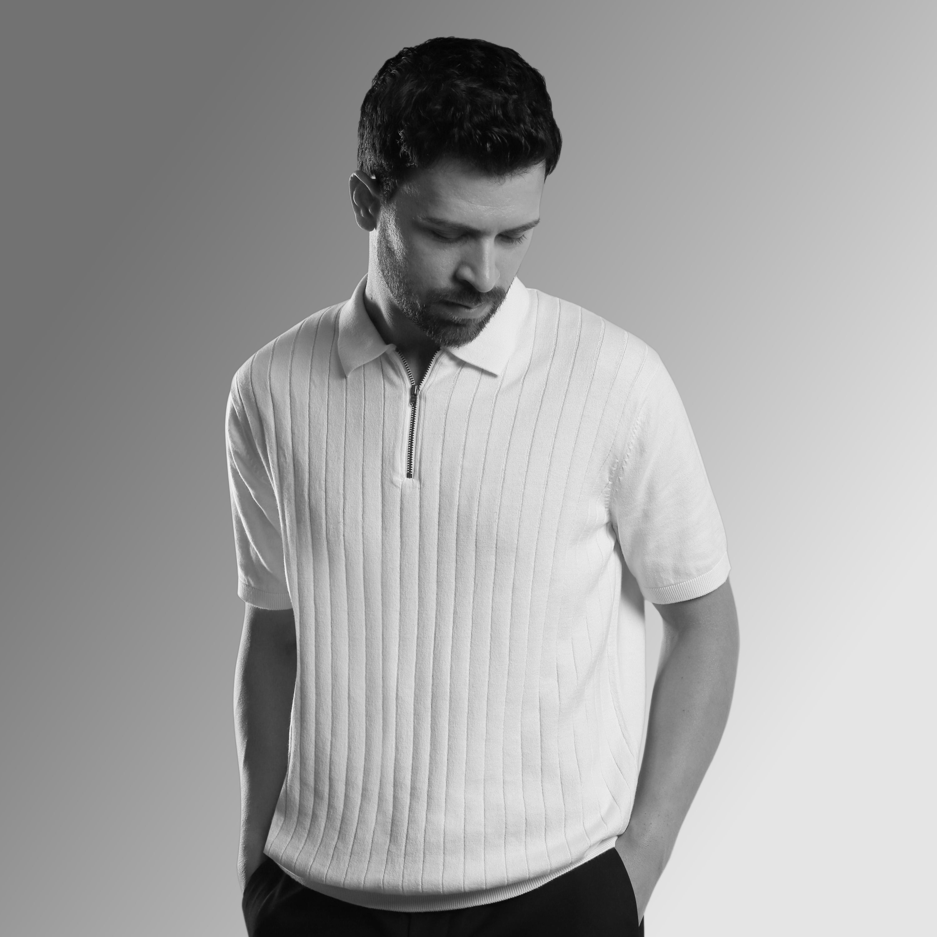 TEXTURED, RIBBED PINNACLE POLO