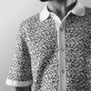THE MOSAIC HALF-SLEEVE FLAT-KNIT WHITE SHIRT