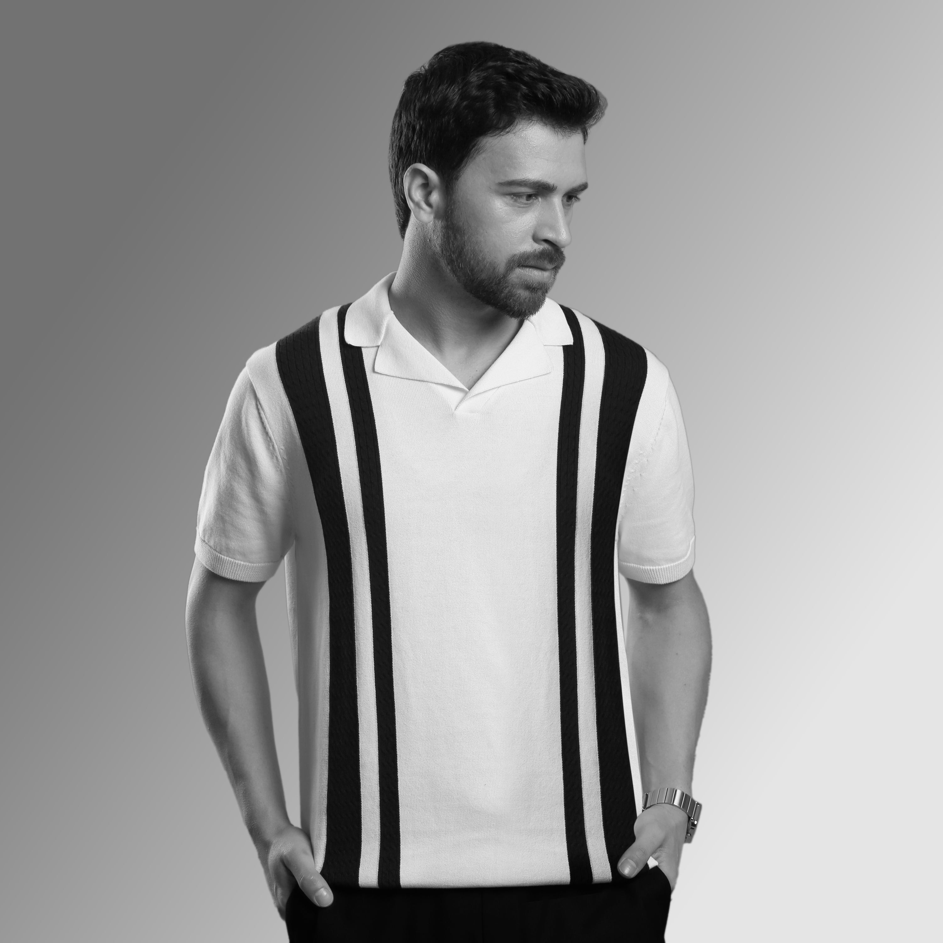 RETRO CONTRAST STRIPE PINNACLE POLO