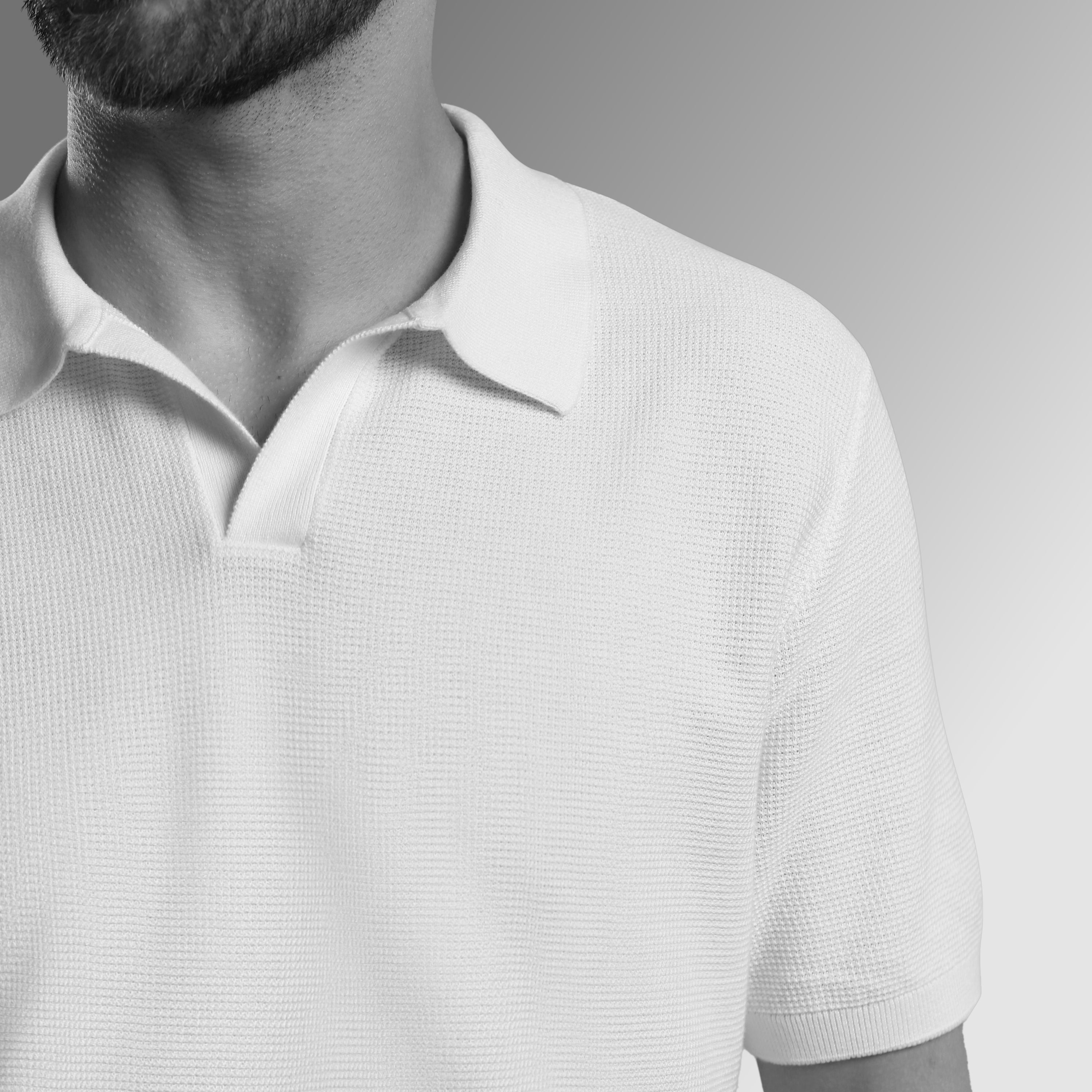 MINIMALIST, TEXTURED PINNACLE POLO