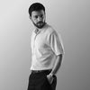 THE MOSAIC HALF-SLEEVE FLAT-KNIT WHITE SHIRT