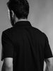 CLASSIC BLACK GOLF SHIRT WITH STRIPES