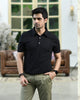 BLACK TEXTURED PINNACLE POLO