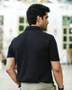 BLACK TEXTURED PINNACLE POLO