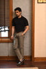 RIBBED BLACK PINNACLE POLO