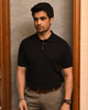 RIBBED BLACK PINNACLE POLO