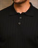 RIBBED BLACK PINNACLE POLO