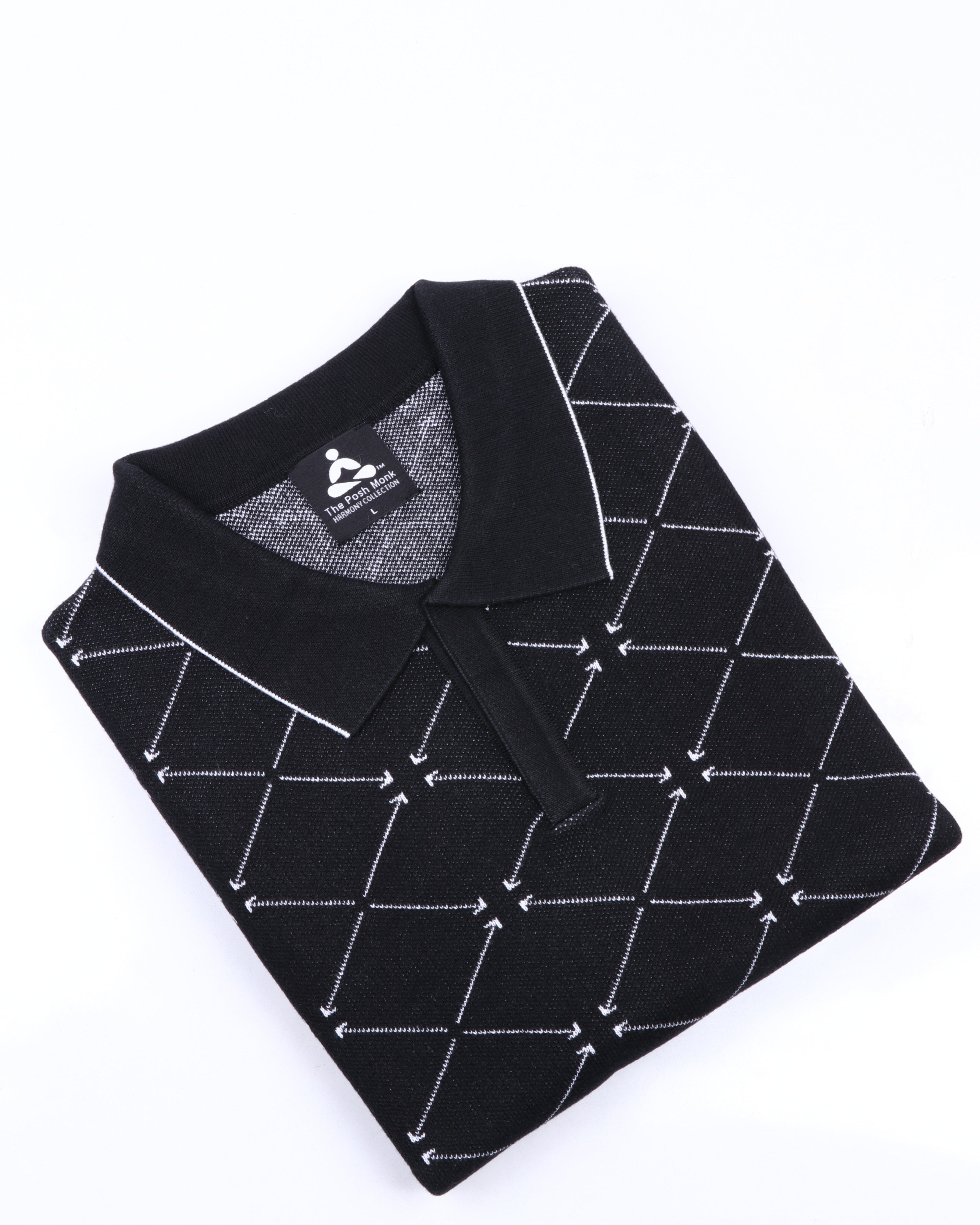 GEOMETRIC PATTERNED PINNACLE POLO