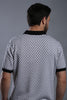 DOTTED FLAT-KNIT POLO T-SHIRT