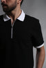 CONTRAST ZIPPER PERFORMANCE SHORT-SLEEVE POLO T-SHIRT