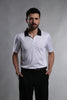 BLACK COLLAR TEXTURED PERFORMANCE SHORT-SLEEVE POLO T-SHIRT