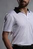 BLACK COLLAR TEXTURED PERFORMANCE SHORT-SLEEVE POLO T-SHIRT