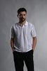 VERTICAL STRIPED FLAT-KNIT SHORT-SLEEVE POLO T-SHIRT
