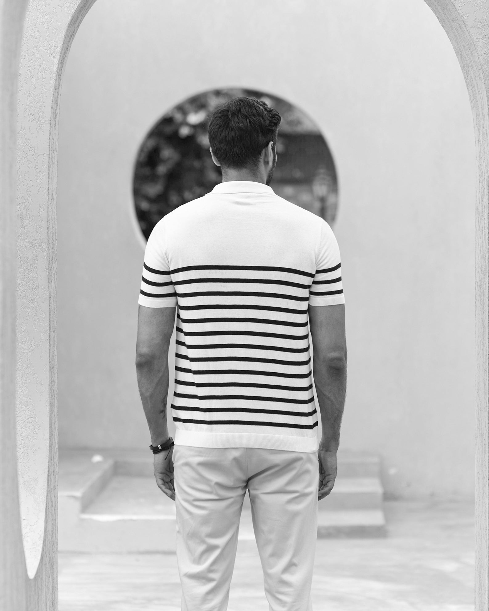 STRIPED NAUTICAL-INSPIRED GOLF SHIRT