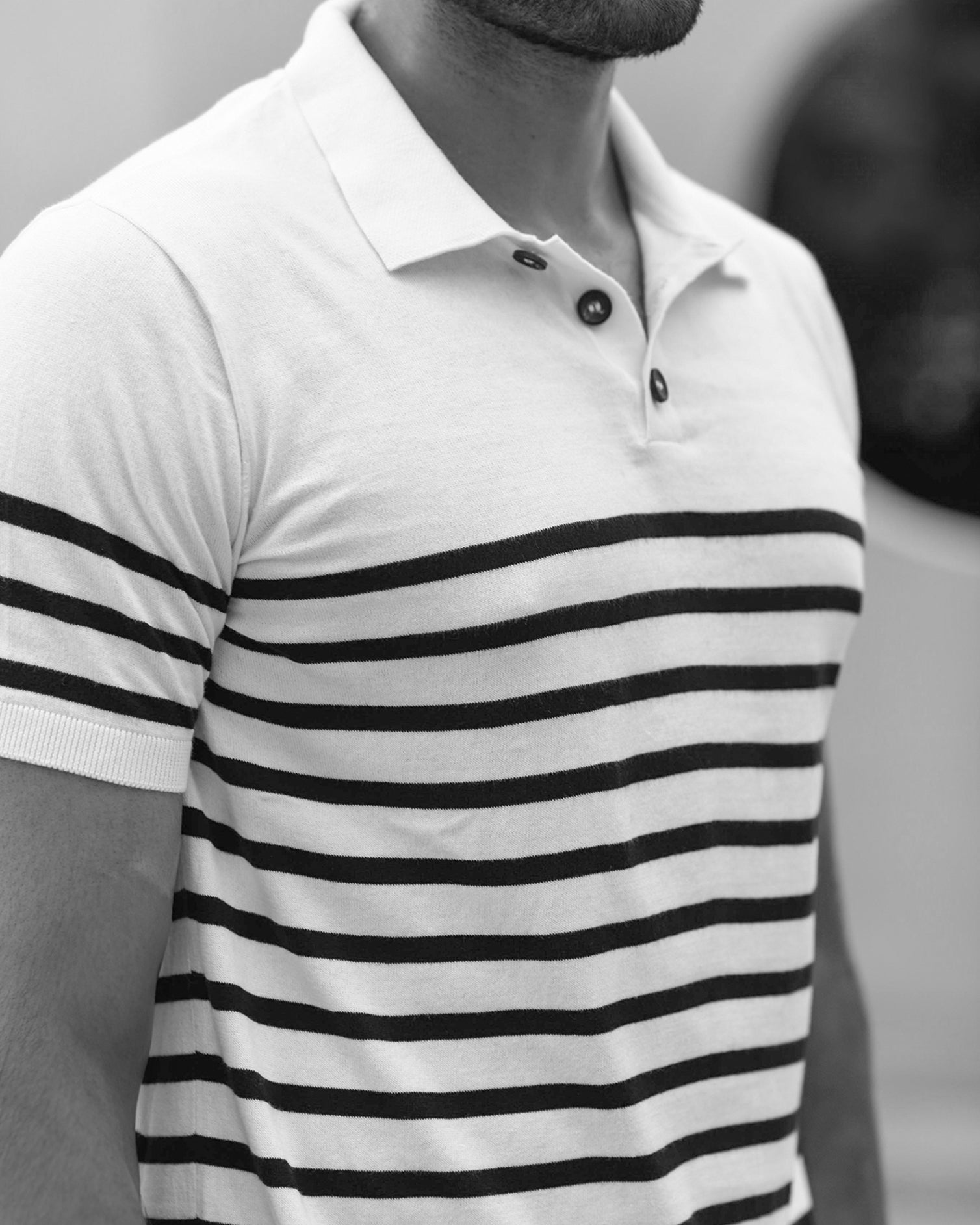STRIPED NAUTICAL-INSPIRED GOLF SHIRT