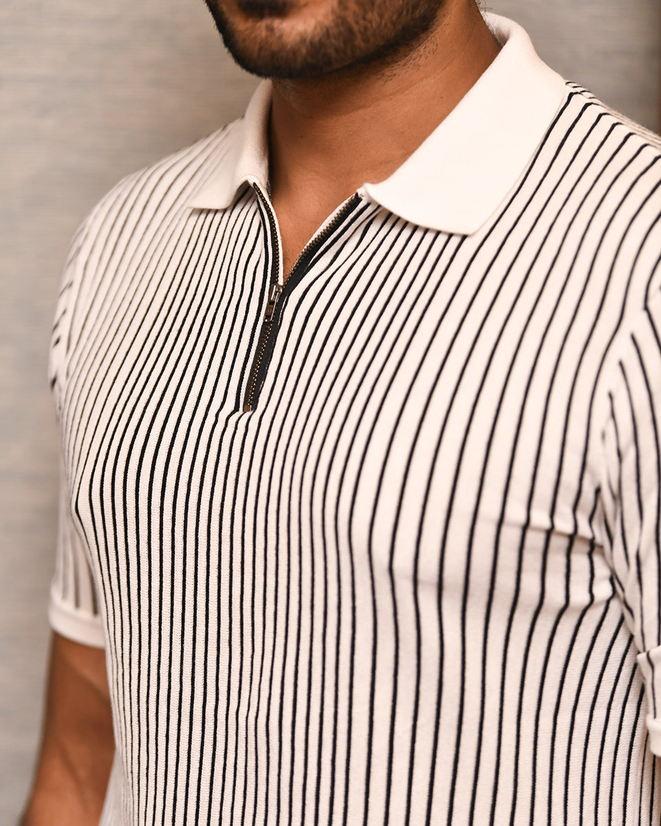 VERTICAL PIN STRIPE PINNACLE POLO