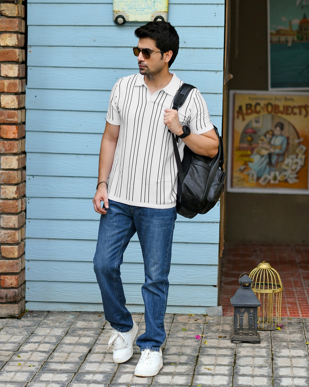 VERTICAL STRIPED PINNACLE POLO