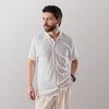 WOFFLE SHORT-SLEEVE FLAT-KNIT WHITE SHIRT