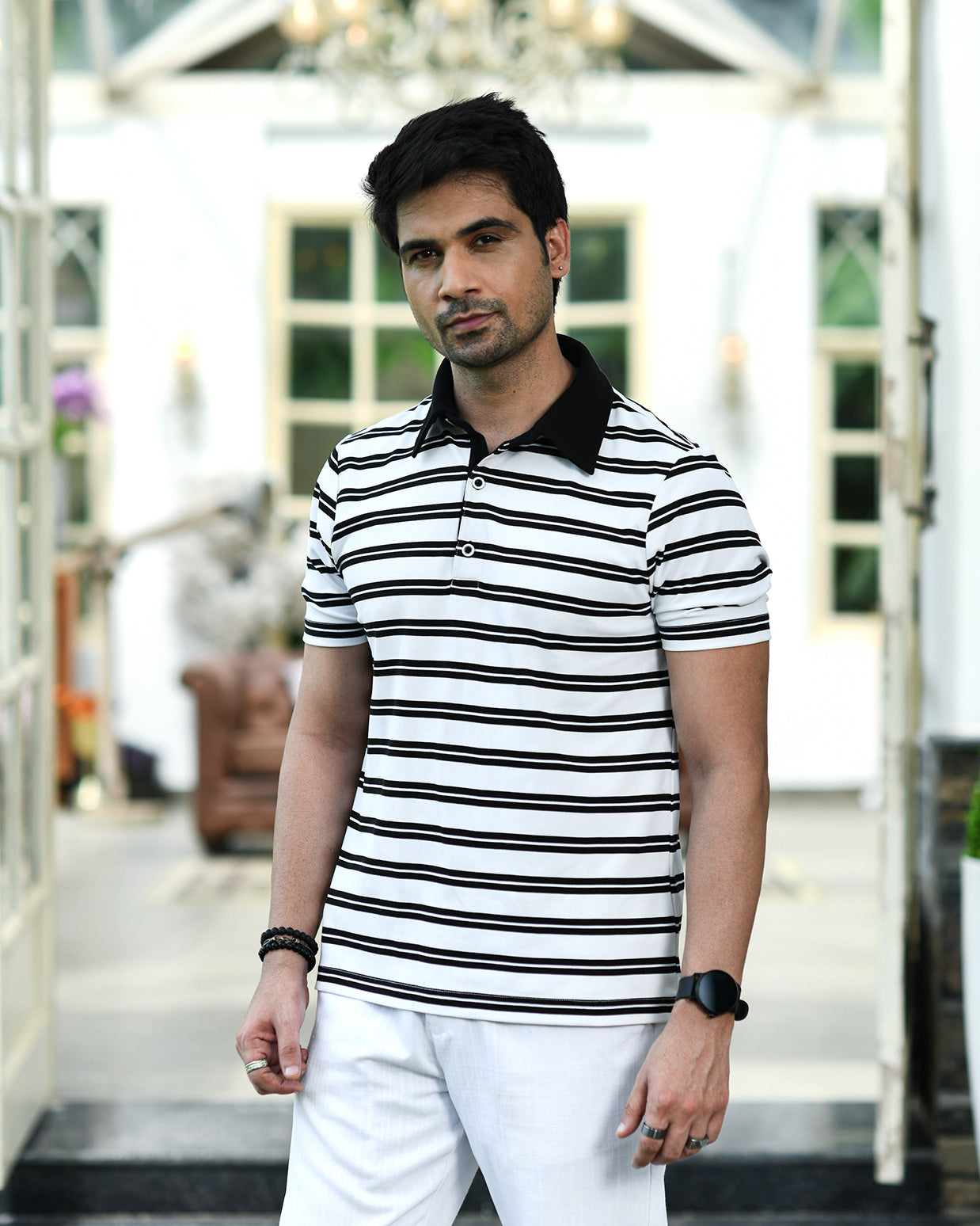 STRIPED PINNACLE POLO