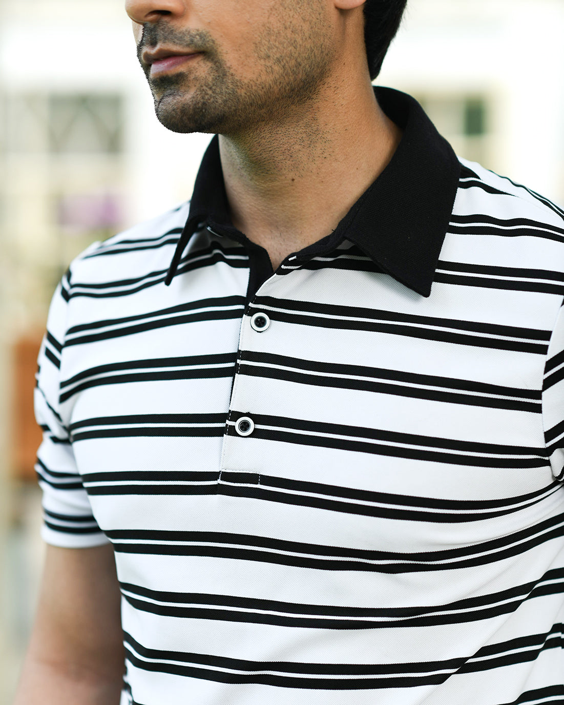 STRIPED PINNACLE POLO