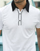 BUTTONED WHITE PINNACLE POLO