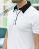 BUTTONED WHITE PINNACLE POLO